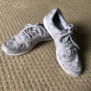 Coach Silver Sequin Sneakers Sz 8